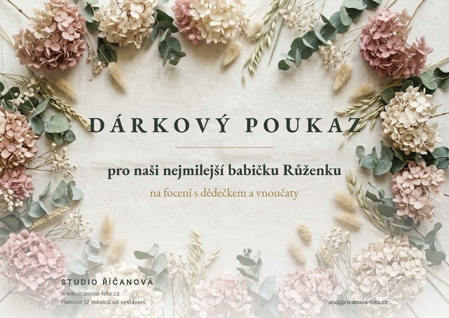 Dárkový poukaz s věnováním, který vyrobil skill Dárkové poukazy.
