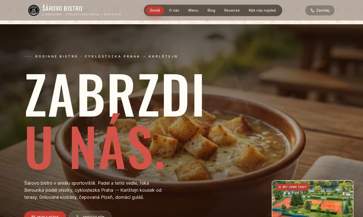 Web Šárova bistra u Berounky