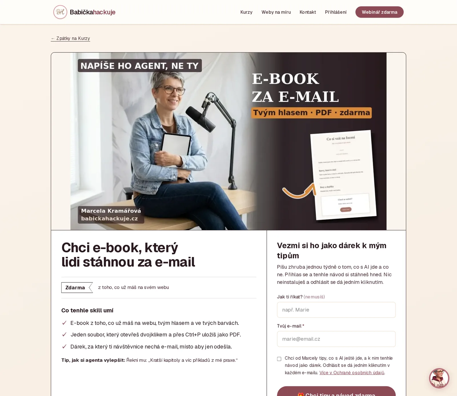 Stránka skillu E-book