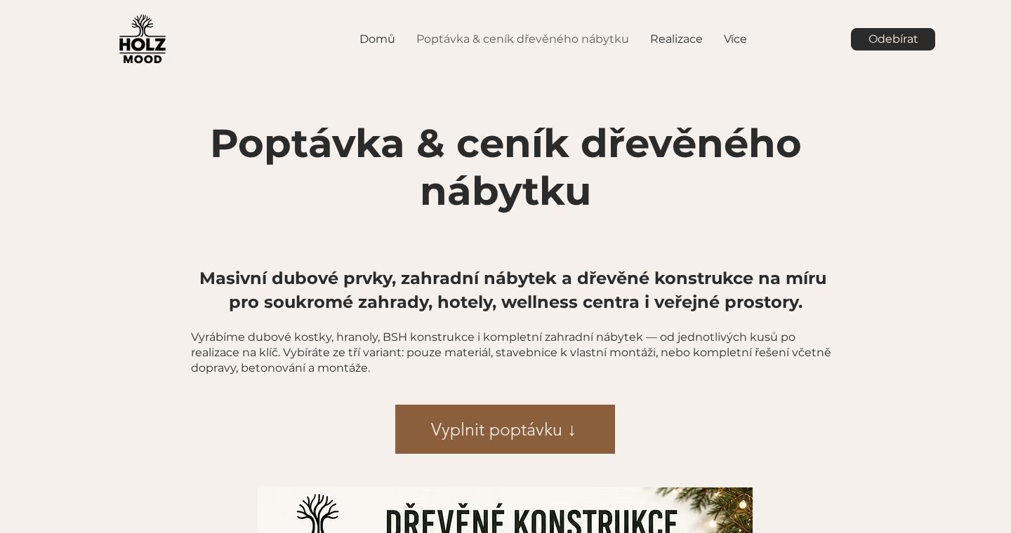 Web na dřevěné výrobky